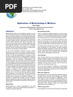 Applications of Biotechnology in Medicine