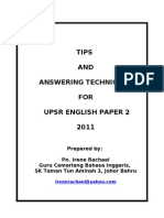 Tips AND Answering Techniques FOR Upsr English Paper 2 2011