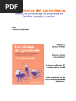 Fernandez. a (2007) Los Idiomas Del Aprendiente. Cap v Aprender Un Modo de Alimentarse. Editorial Nueva Vision