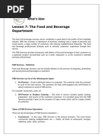 Lesson 7 The Food and Beverage Department