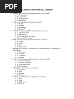 BIO 101 (ANIMAL ASPECT) practice question