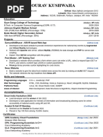 Gourav Kushwaha Resume - Gourav Kushwaha