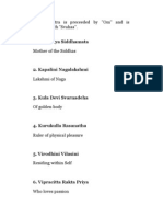 Kali Nitya Siddhamata: Each Mantra Is Preceeded by "Om" and Is Concluded With "Svahaa"