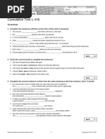 Oxford Solutions Pre-Int Cumulative Test Units 1-9 B