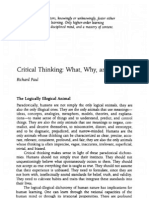 Critical Thinking What Why and How