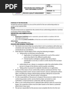 procedure for the control of non-conforming outputs