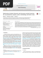 Optimisation of pulsed ultrasonic and microwave-assisted extraction for curcuminoids by response surface methodology and kinetic study