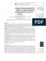 Conceptualising Entrepreneurial Capital For A Study of Performance in Small Professional Service Firms