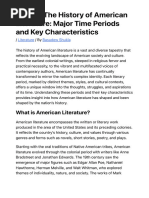 What is The History of American Literature and Characteristics?