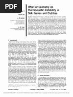 Effect of Geometry On Thermoelastic Instability in Disk Brakes and Clutches