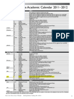 Undergraduate Academic Calendar 2011 2012