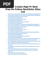 200+ Create High Pr Best Free Do Follow Backlinks Sites List