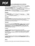 Modelo de Contrato de Alquiler de Vehiculos