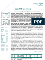 More Upbeat US Consumers: Morning Report