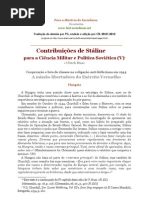 Contribuições de Stáline para A Ciência Militar e Política Soviética (V)