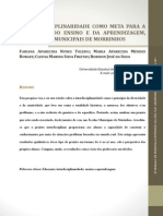 A Interdisciplinaridade Como Meta para A Qualidade Do Ensino e Da Aprendizagem Nas Escolas Municipais de Morrinhos