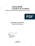 RelLabFisII - Experimentos Com Elementos Resistivos Não Lineares