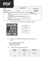 Prueba de Diagnostico 8° Básico