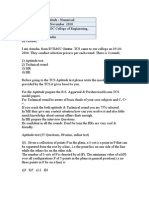 Paper Type: Aptitude - Numerical Test Date: 19 November 2010 Test Location: RVRJC College of Engineering, Posted By: Anusha