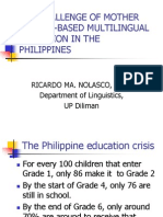 Mother Tongue-Based Multilingual Education in The Philippines (Dr. Ricardo Ma. Nolasco)