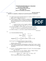 B.Sc. (H) Probability and Statistics 2011-2012