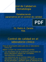 Control de Calidad en Hematologia Fase Analitica