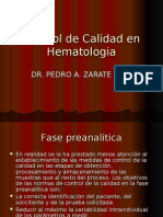 Control de Calidad en Hematologia Fase Preanalitica