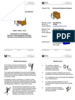 Advanced Database Systems: Module Title