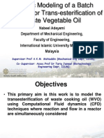 Dynamic Modeling of A Batch Bioreactor For Trans-Esterification of Waste Vegetable Oil