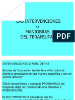 Las Intervenciones o Maniobras Del Terapeuta