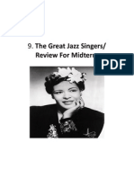 Review For Midterm: 9. The Great Jazz Singers