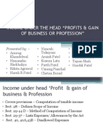 Income Under The Head "Profits & Gain of Business or Profession"