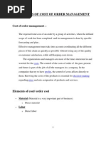 Elements of Cost of Order Management