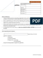 Divorce/dissolution/ (Judicial) Separation Petition: Notes To Petitioners