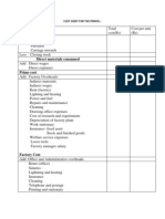 Cost Sheet Format