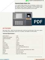 Fingerprint Reader (Model: F12) : Key Features