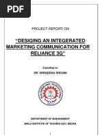 Desiging An Integerated Marketing Communication For Reliance 3G