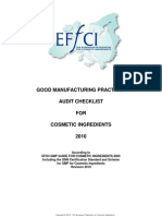 Audit - Checklist For Cosmetic Ingredients EFFCI