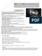 Galaxies, Cosmology, Astrobiology Objectives Sheet