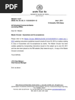 RBI Master Circular - Guarantees and Co Acceptances - July 01, 2011