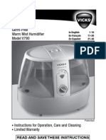 Vicks V790 Germ-Free Humidifier User Manual