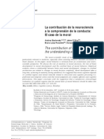 La Contribución de La Neurociencia A La Comprensión de La Conducta: El Caso de La Moral