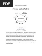 Personal Product Analysis and Explanation