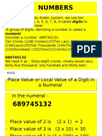 Numbers: Numeral: in Hindu Arabic System, We Use Ten