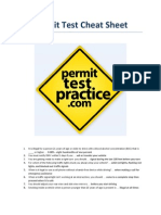 DMV Permit Test Cheat Sheet