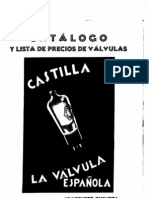 Valvulas Castilla Características, Aplicaciones y Pecios Octubre 1933