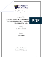 Energy Demand and Emissions From Transportation Sector in Malaysia