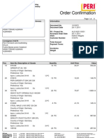 Order Confirmation: Peri GMBH Postfach 1264 89259 Weißenhorn Germany