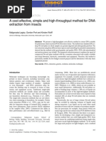 A Effective, Simple and High-Throughput Method For DNA Extraction From Insects