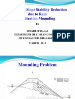 On Estimating Slope Stability Reduction Due To Rain Infiltration Mounding